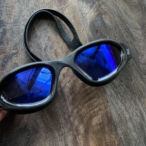 ZR blue mirrored lens swimming swim goggles adjustable new out of package
